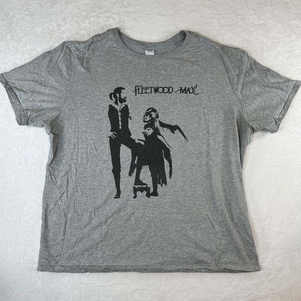 Fleetwood Mac Rumours Graphic T-Shirt XXL Grey Short Sleeve Rock Band Tee